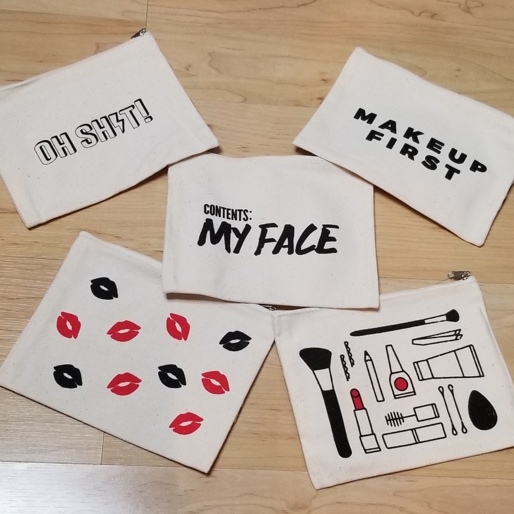 Canvas makeup bags